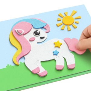 Unicorn Theme DIY 3D Paste Painting Sticker Set for Kids