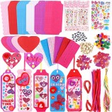 Valentine DIY Bookmark Kit - Kids Craft with Heart Stickers