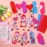 DIY Valentine Bookmark Craft Kit - Kids Art Craft with Heart Stickers