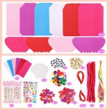 DIY Valentine Bookmark Craft Kit - Kids Art Craft with Heart Stickers
