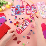 DIY Valentine Bookmark Craft Kit - Kids Art Craft with Heart Stickers