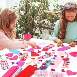 DIY Valentine Bookmark Craft Kit - Kids Art Craft with Heart Stickers