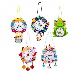 DIY Felt Clock Craft Kit - Kids Educational Handmade Clock Set