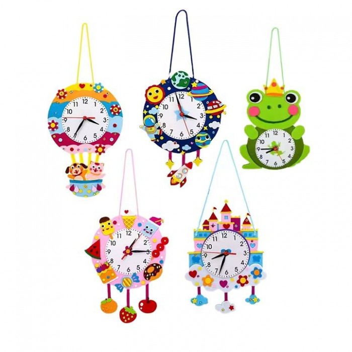 DIY Felt Clock Craft Kit - Educational Handmade Wall Clock Set for Kids