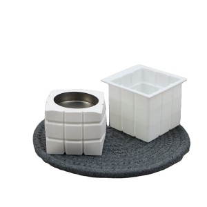 DIY Cement Candle Holder Silicone Mold for Desktop Decoration