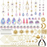 Crystal Agate Gemstone Sun Catcher Wind Chime for Home & Garden