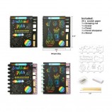 Custom Hot Selling DIY Rainbow Colour Crafts Painting Scratch Off Paper Art Book Set Kids