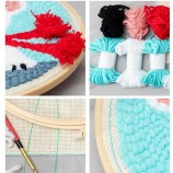 Custom DIY Wholesale New Arrival Cross Stitch Punch Needle Cotton Embroidery Set Kit for Adults with Animals & Nature Themes