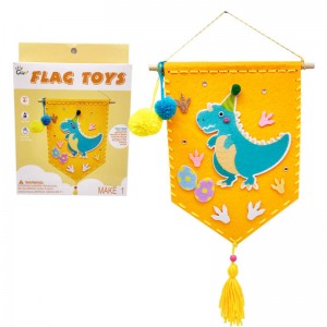 Kids Dinosaur Felt Banner Kit, DIY Wall Hanging Craft