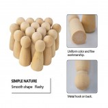 Montessori Christmas Unpainted Beech Wooden Blank Family Peg Doll Set rainbow Painted