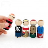 Montessori Christmas Unpainted Beech Wooden Blank Family Peg Doll Set rainbow Painted