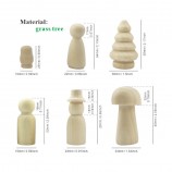 Wholesale Cheap Wood Color Crafts Home Decoration Wooden Christmas Tree Peg Doll