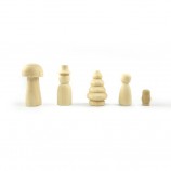 Wholesale Cheap Wood Color Crafts Home Decoration Wooden Christmas Tree Peg Doll