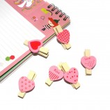 Heart Shape Natural Mini Spring Birch Wooden Clothing Hanging Peg Clothes Pin Wood Clothespin