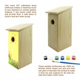 Wholesale Prices Unfinished Wooden Birdhouses Wood Bird Cage for Craft Painting