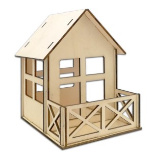 DIY 3D Wooden Puzzle House Kit, Unfinished Assembly Craft