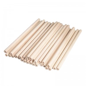 Tapered Unfinished Birch Wood Dowels with Hole, Hardwood Sticks