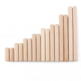 Assorted Sizes Round Solid Wood Dowels, Threaded Wood Pins