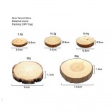 Eco-friendly Unfinished Wooden Slices Round Rustic Wood Craft DIY Round Wood coaster with Bark for DIY Crafts