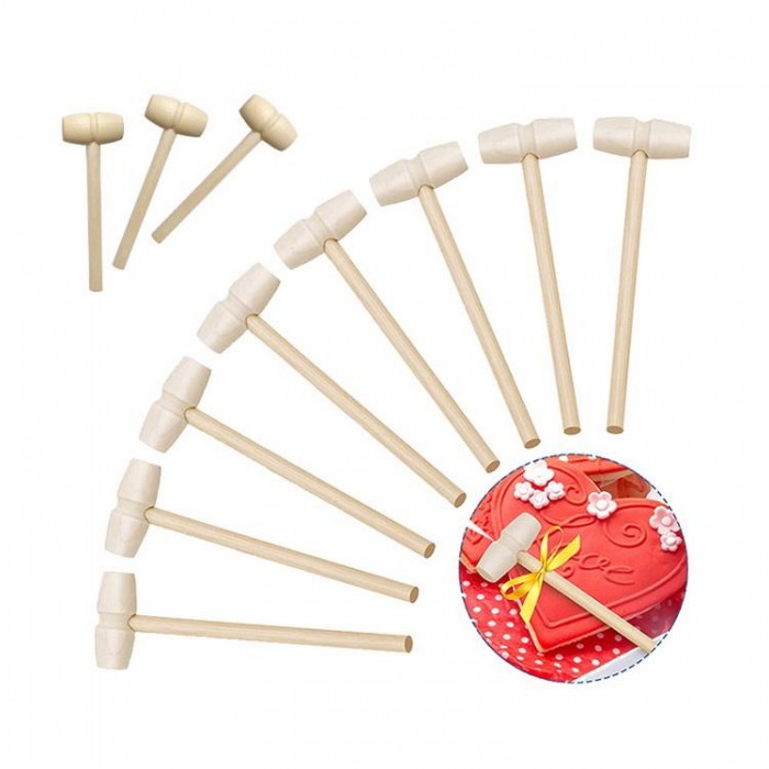 Small Mini Wooden Mallet Hammer Pets Toys and Accessories Wooden Crafts Cake Tools Crab Smith Chasing Hammer for Chocolate