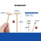Small Mini Wooden Mallet Hammer Pets Toys and Accessories Wooden Crafts Cake Tools Crab Smith Chasing Hammer for Chocolate