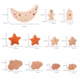 Wooden Toys Moon Stars Balance Blocks Board Games Toy Stacking High Blocks Wood Boys Puzzle Toys