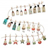 DIY Christmas Wooden Hanging Ornaments Set, Wood Tree Decorations