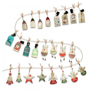 DIY Christmas Wooden Hanging Ornaments Set, Wood Tree Decorations