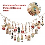 DIY Crafts Wood Hanging String Decoration Wooden Tree Ornaments Set Christmas Decoration