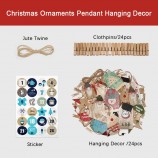 DIY Crafts Wood Hanging String Decoration Wooden Tree Ornaments Set Christmas Decoration