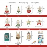 DIY Crafts Wood Hanging String Decoration Wooden Tree Ornaments Set Christmas Decoration