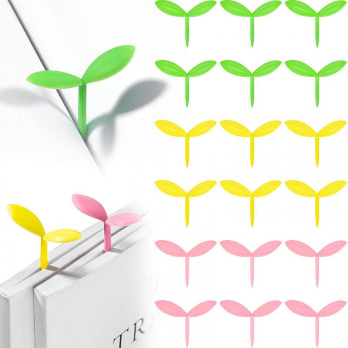 Four-Leaf Silicone Little Green the Buds Mini Sprout Clover Bookmark
