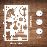 Hot Sale Custom Child Safety Plastic Painting and Drawing Stencil Four-piece Set