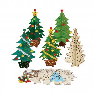 Christmas 3D Wood DIY Painting Kit | Customizable Desktop Ornament