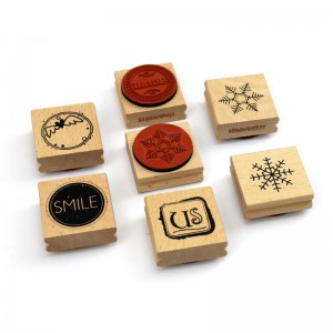 Wooden Handle Decorative Rubber Stamps, Custom DIY Scrapbooking Plant & Flower Logo Stamps