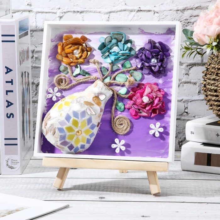 DIY Glass Vase Mosaic Painting Kit - Nature & Flower Theme Craft Set