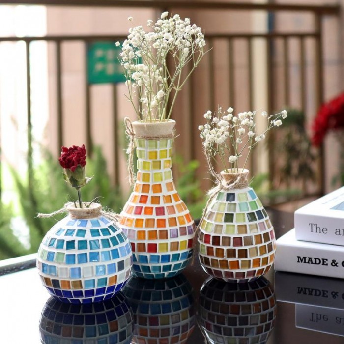 Customizable DIY Mosaic Vase Kit - Home Decoration Craft