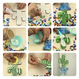 Potted Plant Themed DIY Mosaic Wooden Ornament Kit - Customizable Home Decor Craft