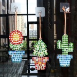 Potted Plant Themed DIY Mosaic Wooden Ornament Kit - Customizable Home Decor Craft