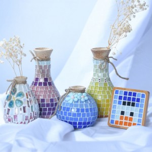DIY Colored Mini Glass Mosaic Vase Kit