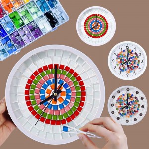 DIY Silent Mosaic Wall Clock Kit for Kids